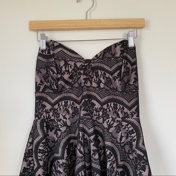 Windsor Black Lace Strapless Fit n’ Flare Dress - Picture 2 of 8